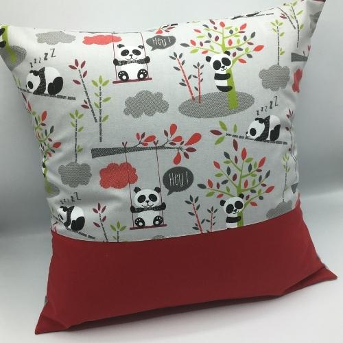 housse de coussin personnalisable - déco chambre enfant panda