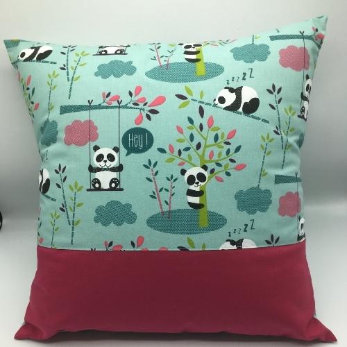housse de coussin personnalisable - déco chambre enfant panda